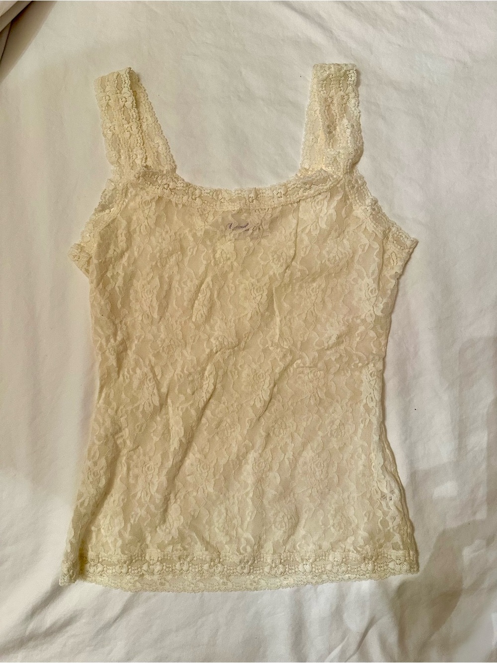 Lace Square-Neck Cami in Cream